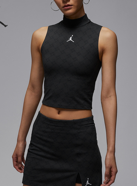 Nike/耐克正品JORDAN女士针织企领无袖短款背心HQ9226-010
