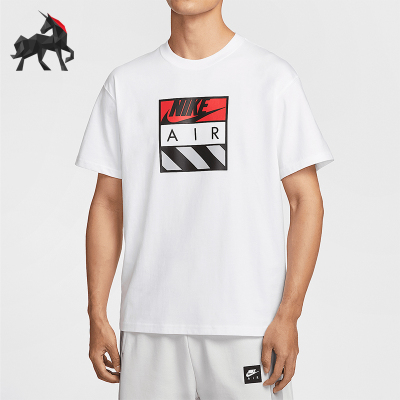 Nike/耐克正品2025夏季男士透气印花针织经典圆领短袖HJ0579-100