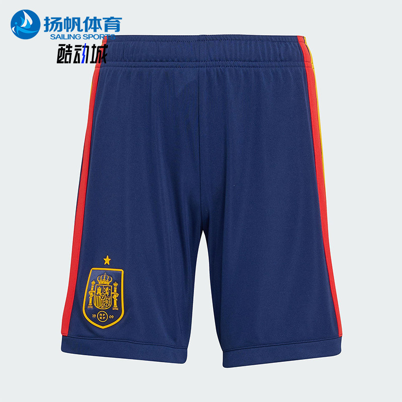 Adidas/阿迪达斯正品2025大童运动松紧腰耐穿透气足球短裤JZ5760