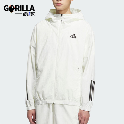 Adidas/阿迪达斯正品运动男士经典宽松透气连帽夹克外套KC3928