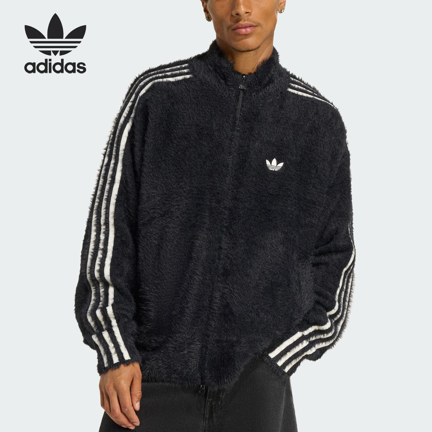 Adidas/阿迪达斯官方正品三叶草男士立领宽松耐穿休闲外套KR5145