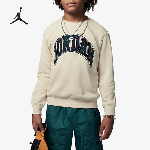 Nike/耐克正品Air Jordan大童加绒时尚圆领卫衣FB9422-206