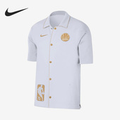 耐克正品 印花字母翻领排扣男子运动短袖 衬衫 Nike FD0979 100