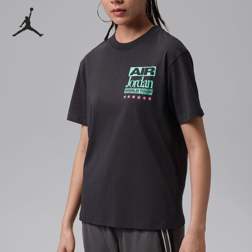 Nike/耐克正品JORDAN女士印花潮流圆领休闲运动T恤IF0831-045