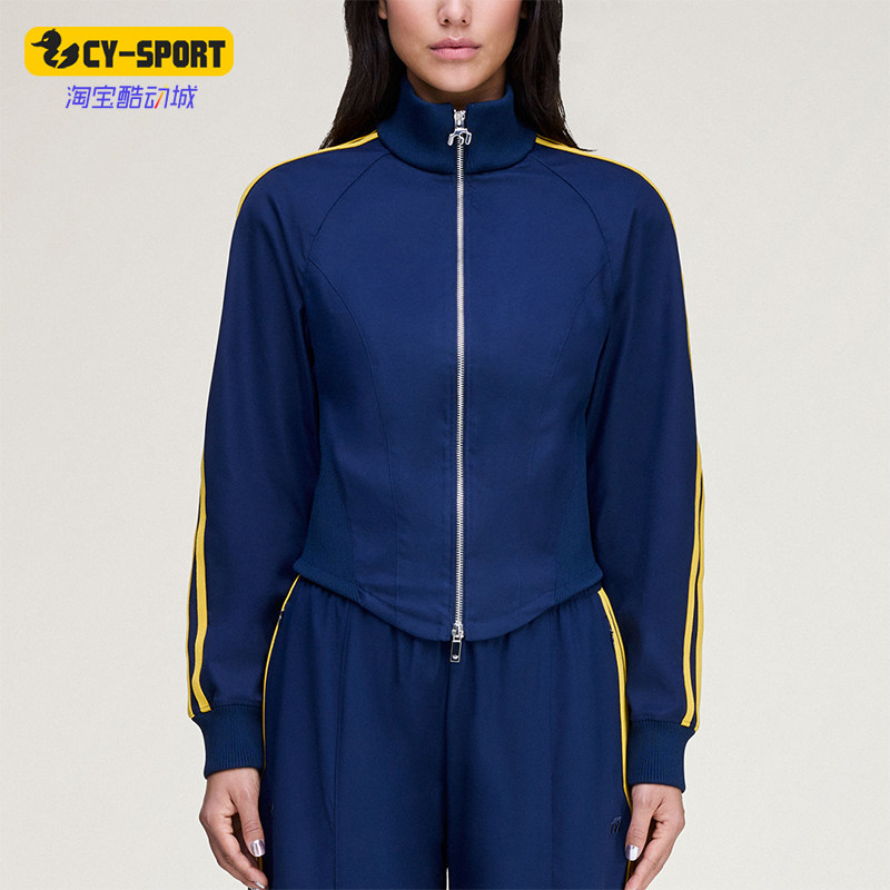 Adidas/阿迪达斯正品三叶草新款女蓝黄色经典出行夹克外套KD1485