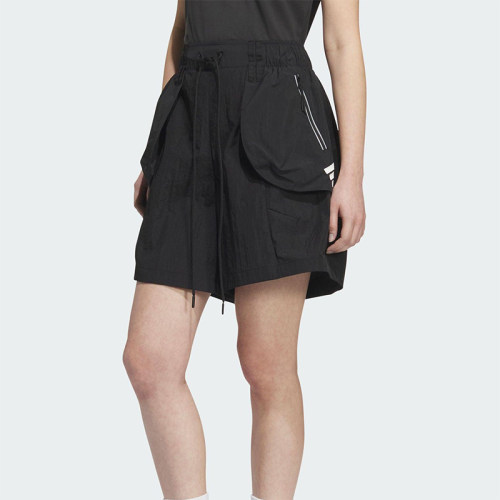 Adidas/阿迪达斯正品2025夏季款女士宽松梭织经典口袋短裤KE9576