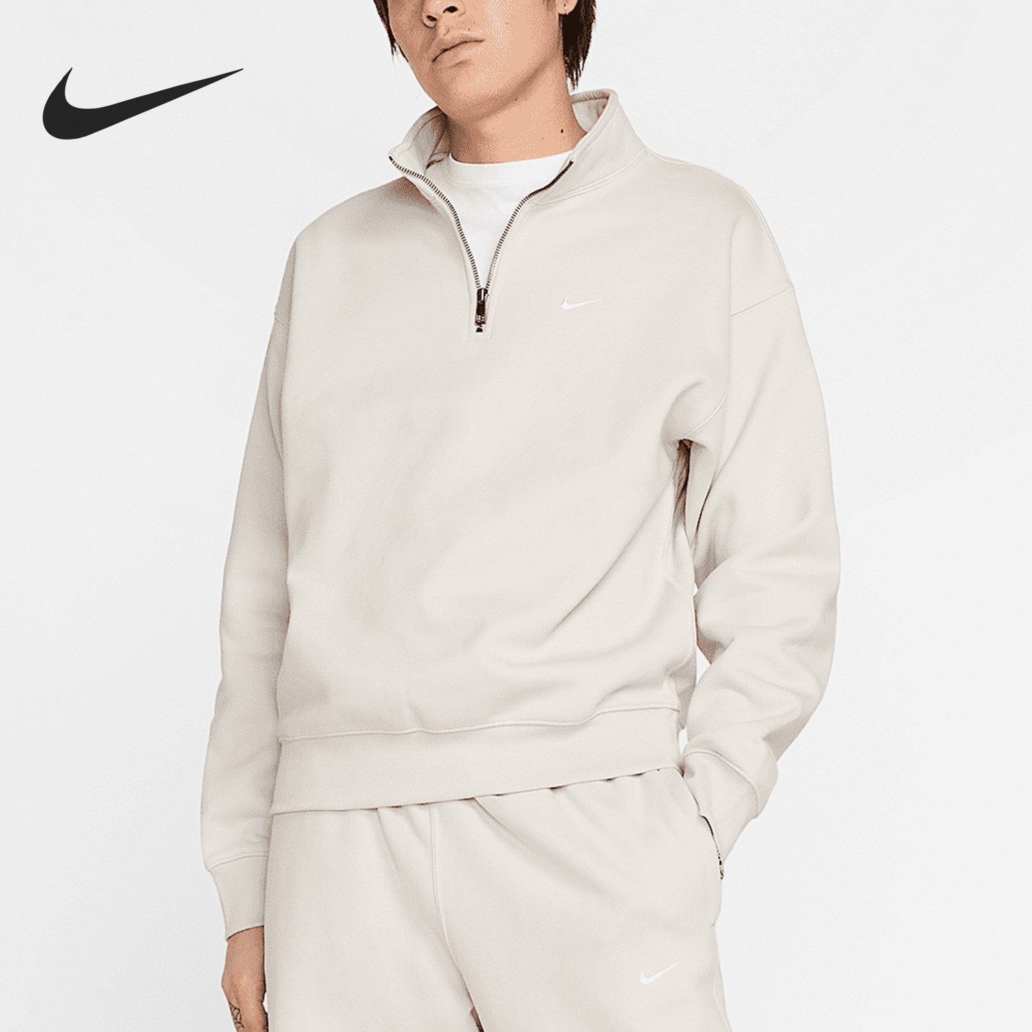 Nike/耐克正品Solo Swoosh男士半拉链针织套头衫DQ5209-072,运动服/休闲服装,运动卫衣/套头衫,淘宝优惠券,粉丝福利购,淘宝优惠卷