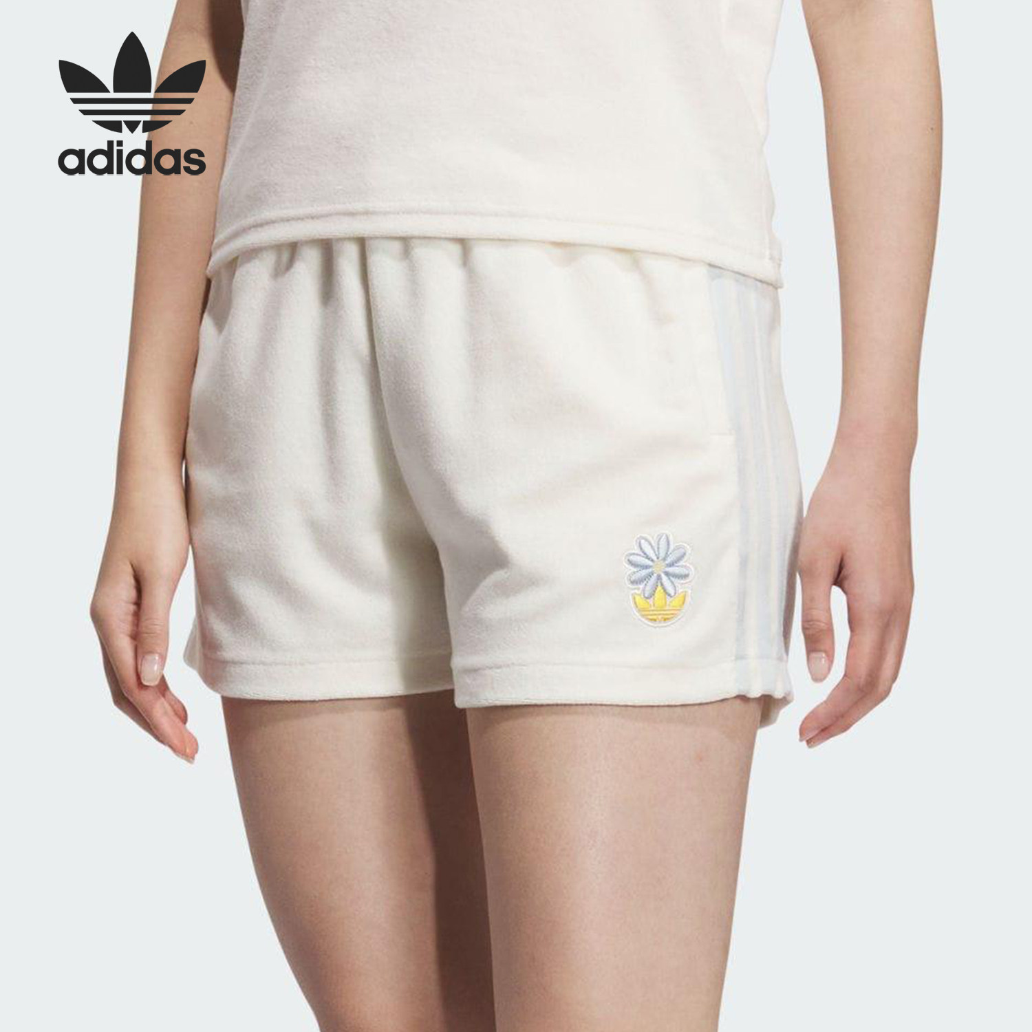 Adidas/阿迪达斯官方正品三叶草女士条纹透气小雏菊短裤KE5079,运动服/休闲服装,运动中长裤／短裤,淘宝优惠券,粉丝福利购,淘宝优惠卷