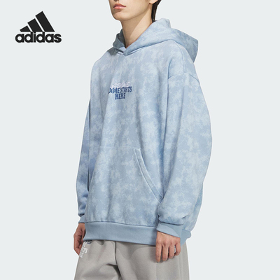 Adidas/阿迪达斯正品2025秋季款男士套头连帽休闲篮球卫衣KC2782