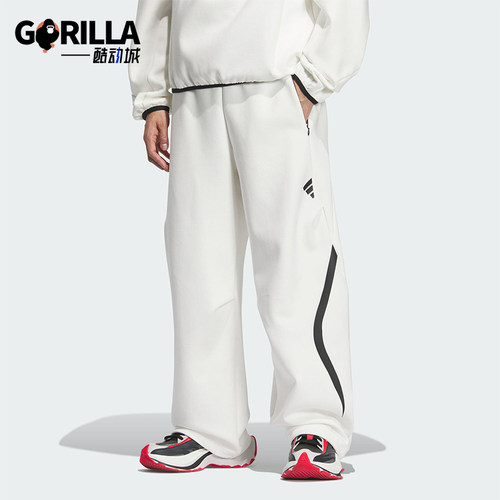 Adidas/阿迪达斯正品秋冬新款男士简约条纹宽松休闲裤JZ8704
