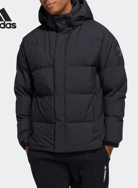 Adidas/阿迪达斯官方正品男女保暖连帽户外运动鹅绒羽绒服 H23074