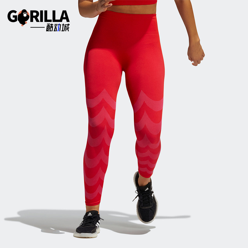 Adidas/阿迪达斯正品夏季女士印花健身经典运动紧身九分裤GU9526