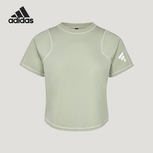 Adidas/阿迪达斯正品女士透气休闲圆领时尚运动短袖T恤KY7846