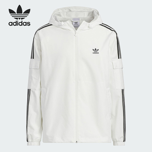 Adidas/阿迪达斯正品三叶草男女同款休闲三条纹梭织外套KB1944