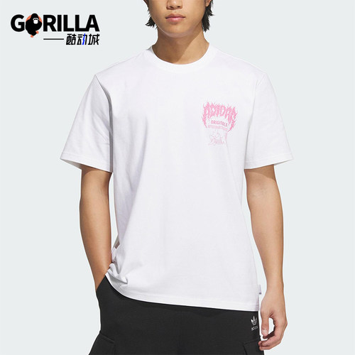 Adidas/阿迪达斯正品三叶草男士日常针织经典图案透气短袖KA2255