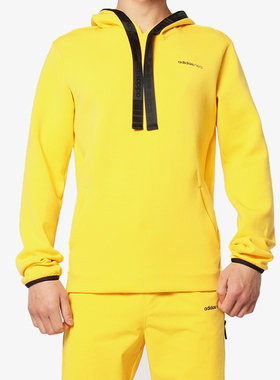 Adidas/阿迪达斯正品男子运动上衣黄色连帽套头衫 DW8141