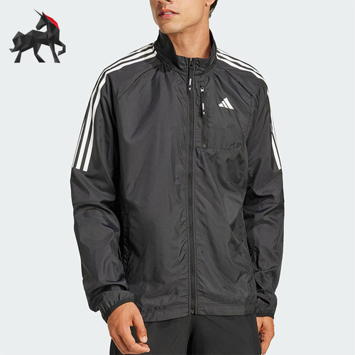 Adidas/阿迪达斯正品新款男士梭织运动跑步立领外套JD2322