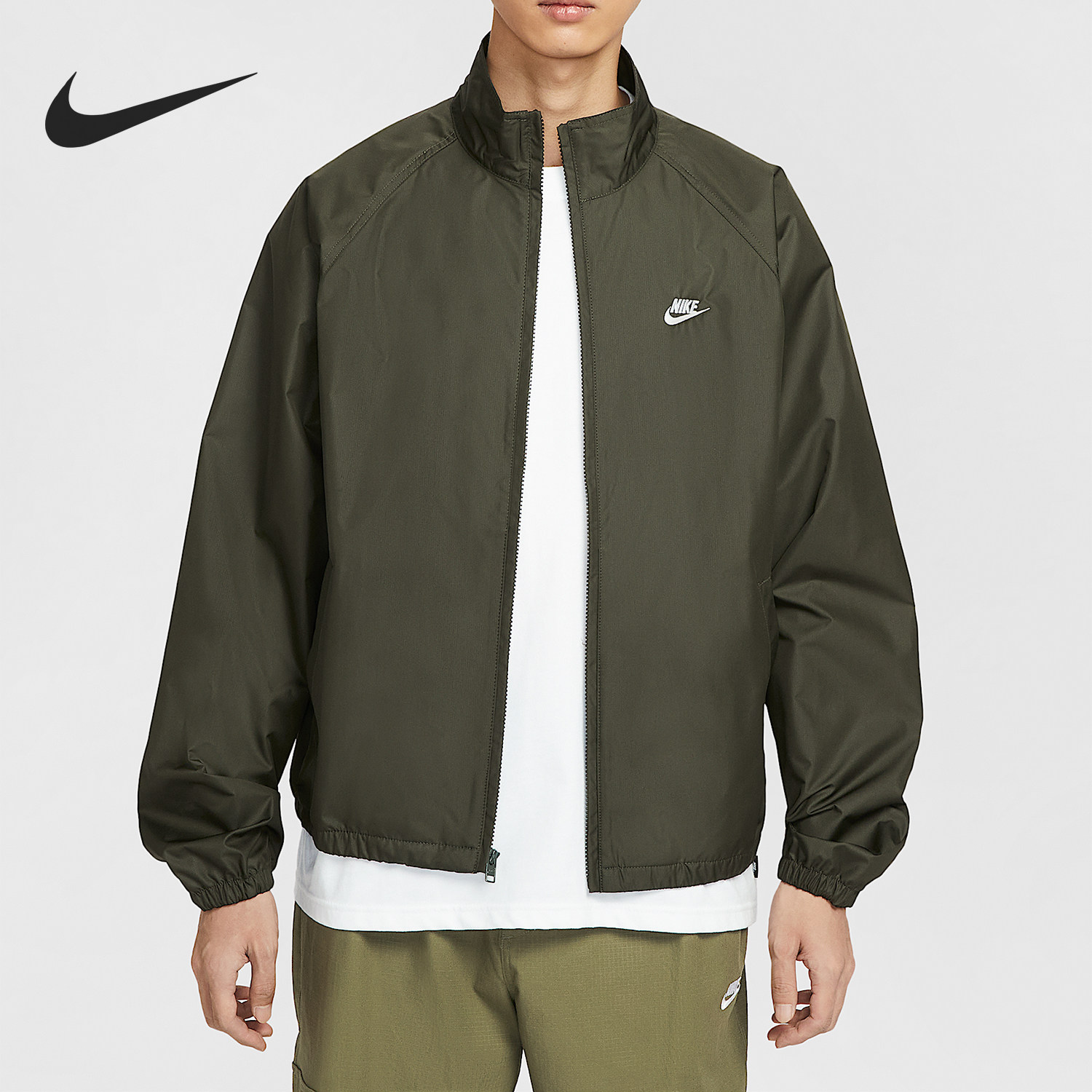 Nike/耐克正品春秋男士运动立领拉链复古简约夹克外套HV1140-355