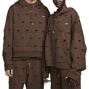 Nike/耐克官方正品Jacquemus Swoosh 男女加绒连帽卫衣FJ3482-259