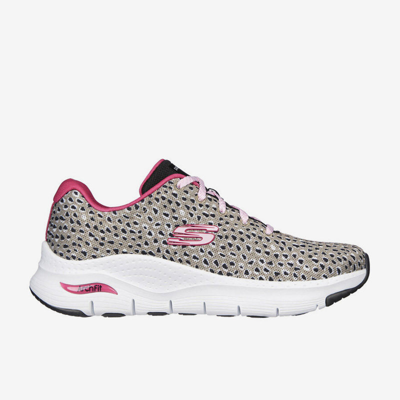 Skechers/斯凯奇正品2023年女子豹纹轻质运动健身缓震跑步鞋