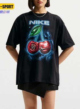 Nike/耐克正品Sportswear女士宽松潮流图案休闲短袖T恤IR7837-010