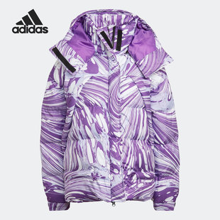 女子保暖宽松运动连帽棉服HG6899 smc新款 Adidas 阿迪达斯正品