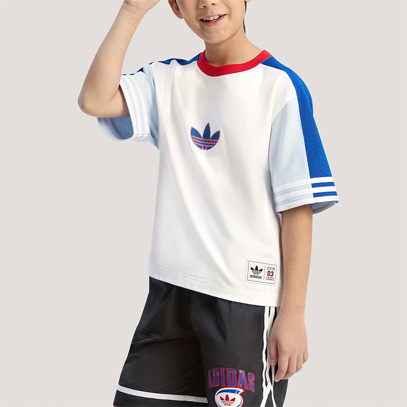 Adidas/阿迪达斯正品三叶草儿童宽松经典时尚亲肤休闲短袖KW2273 - 实物图