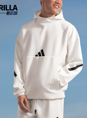Adidas/阿迪达斯正品休闲透气秋季新款男士保暖连帽卫衣JF2454