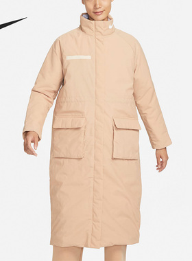 Nike/耐克正品THERMA-FIT保暖女子中长款立领棉服DQ6859-200