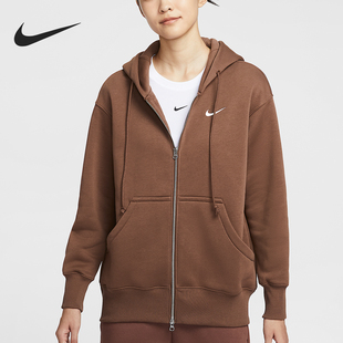 女士宽松拉链加绒连帽外套DQ5759 2025冬季 265 耐克官方正品 Nike