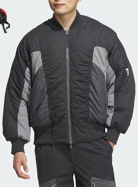 Adidas/阿迪达斯正品新款男士拼接保暖宽松立领棉服JM6166