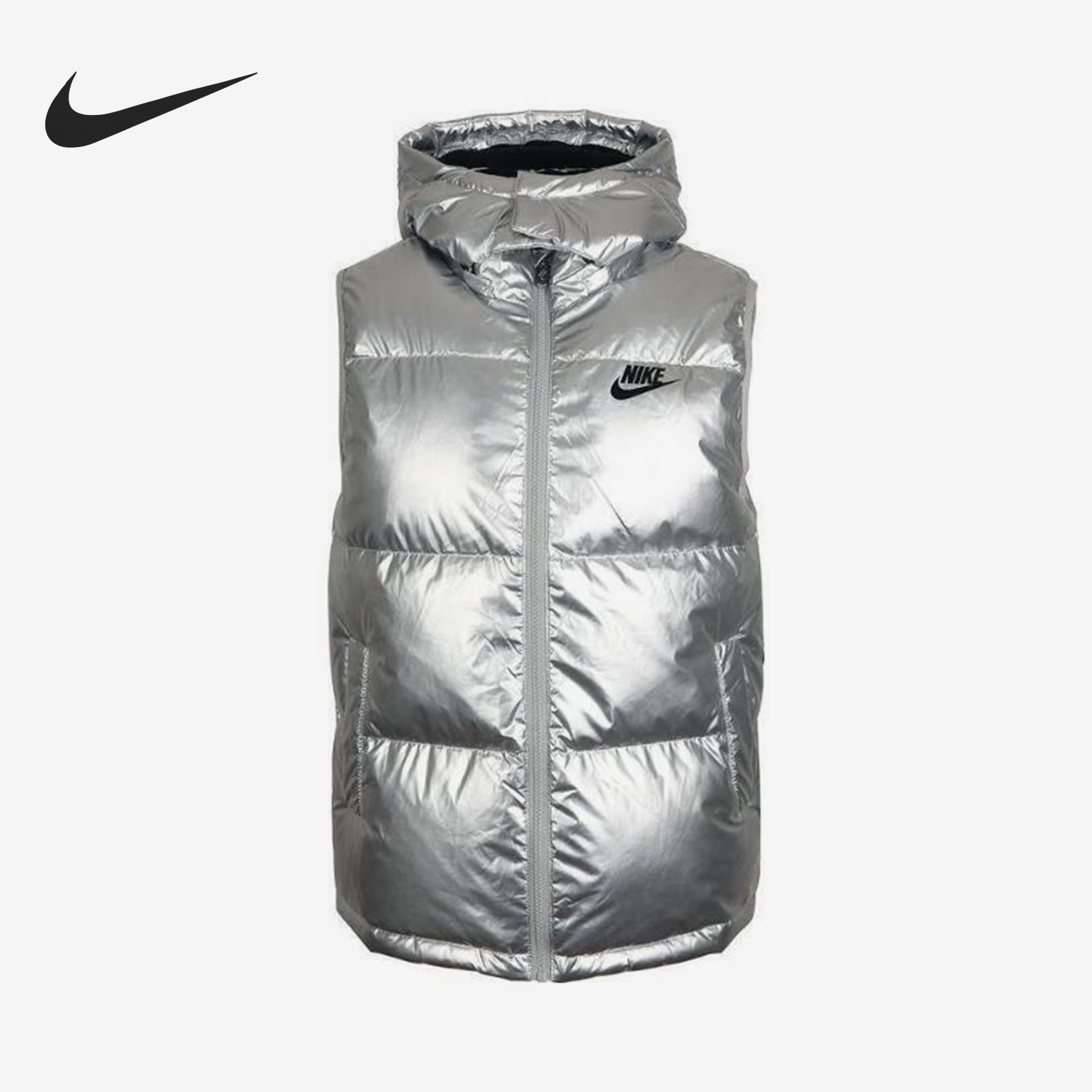 耐克大童保暖连帽时尚羽绒马甲