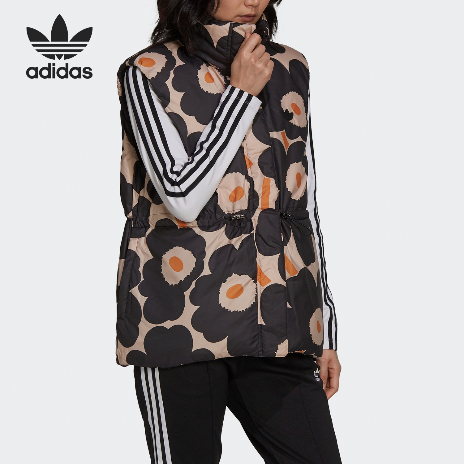 Adidas/阿迪达斯正品三叶草女士双面穿保暖羽绒马甲H58610