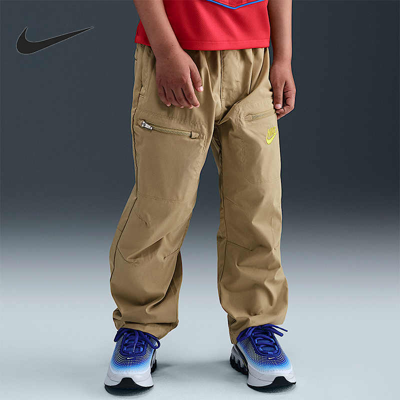 Nike/耐克正品夏季小童刺绣时尚宽松休闲运动梭织长裤IO2313-297