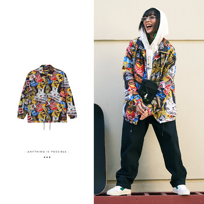 李宁正品男子春季新款OG_SLICK联名系列翻领时尚开衫外套AFDS099