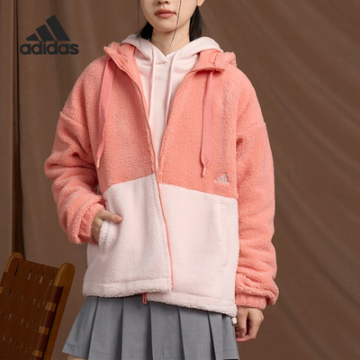 阿迪达斯女士仿羊羔绒外套