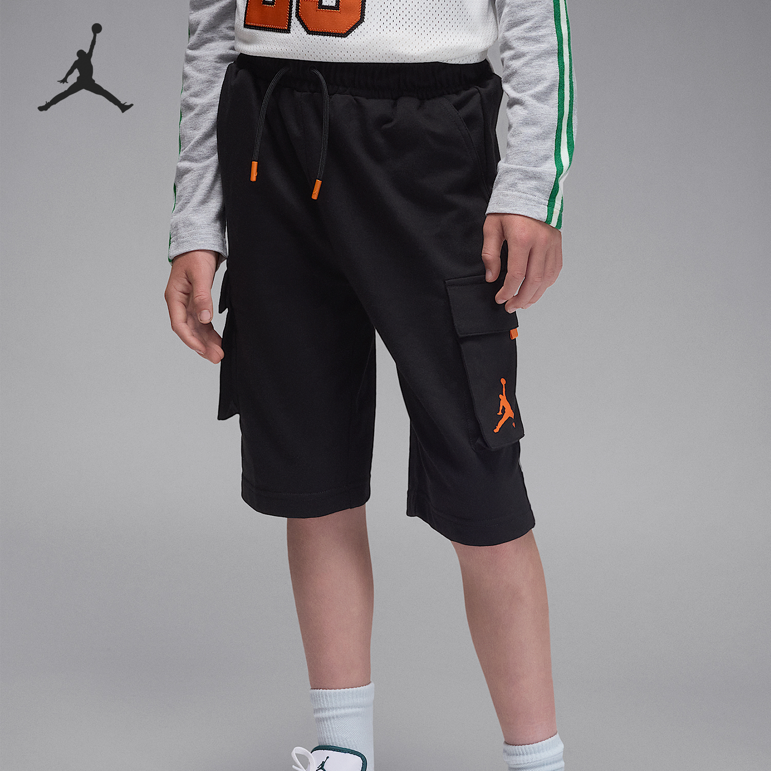 Nike/耐克正品JORDAN大童工装运动宽松休闲短裤FV2634-011