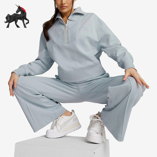 Puma/彪马正品INFUSE女士针织短款休闲运动半拉链卫衣537644-80