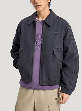 Adidas/阿迪达斯正品三叶草男士翻领梭织休闲宽松夹克外套KR5051
