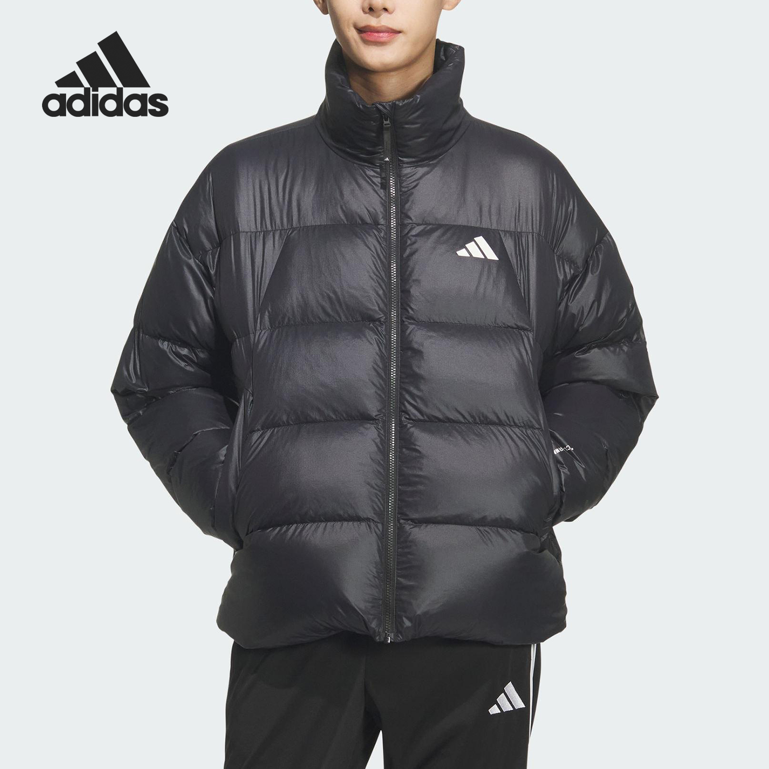 阿迪达斯男士立领耐穿羽绒服
