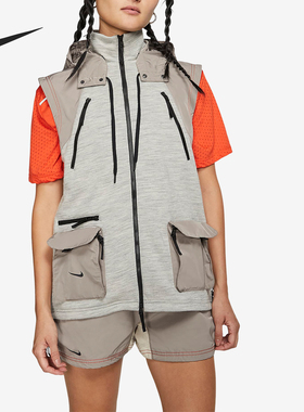 Nike/耐克正品新款女子时尚印花简约透气连帽运动马甲BV8067