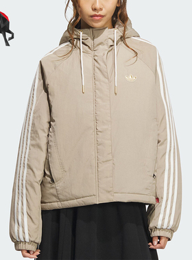 Adidas/阿迪达斯正品三叶草女士保暖运动连帽棉服外套KA5314