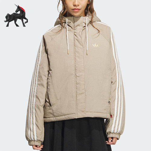 阿迪达斯女士运动连帽棉服
