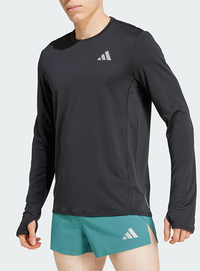 Adidas/阿迪达斯正品新款男士跑步运动休闲圆领长袖T恤JD1742