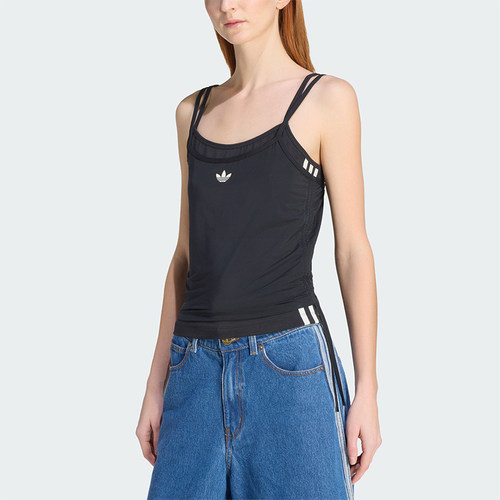 Adidas/阿迪达斯三叶草女士运动针织修身吊带无袖背心T恤KW4524