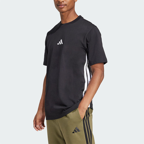 Adidas/阿迪达斯正品夏男士圆领针织条纹经典运动短袖T恤JD1906