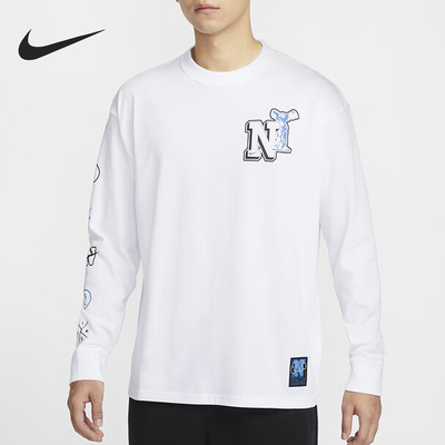 Nike/耐克正品新款男士印花简约休闲透气宽松长袖HJ3306-100