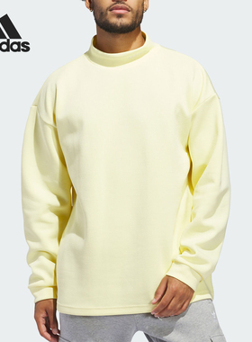 Adidas/阿迪达斯正品MOCK NECK男女情侣款立领清新卫衣IY7380