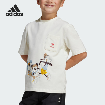 Adidas/阿迪达斯正品Disney小童图案透气休闲时尚短袖JF3642