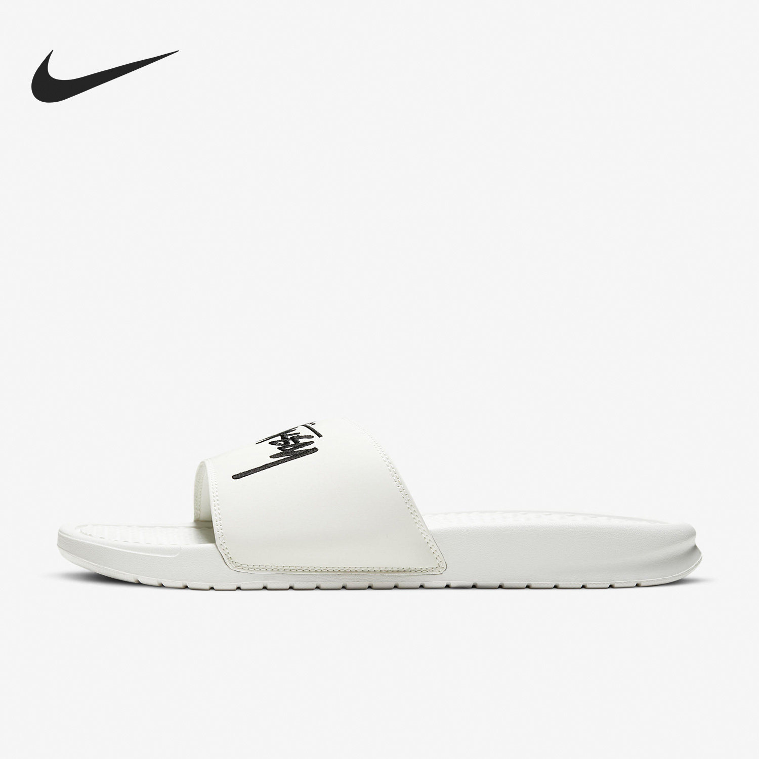 Nike/耐克官方正品新款男女简约时尚透气休闲一字拖鞋DC5239-100 - 实物图